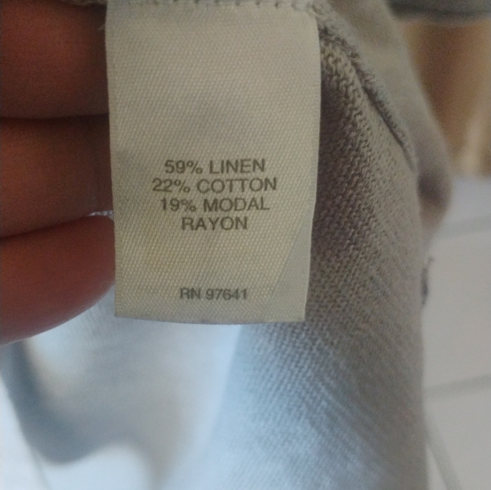 Pure Jill Women's Gray Linen Blend 3/4 Length Sleeve Tunic SZ M - Picture 4 of 4